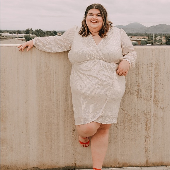 Lane Bryant Cream Midi Dress - Picture 1 of 1